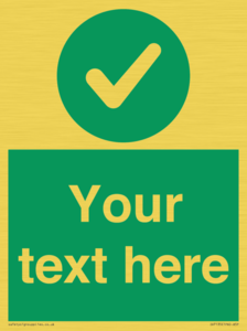 Custom green background, green circle with tick